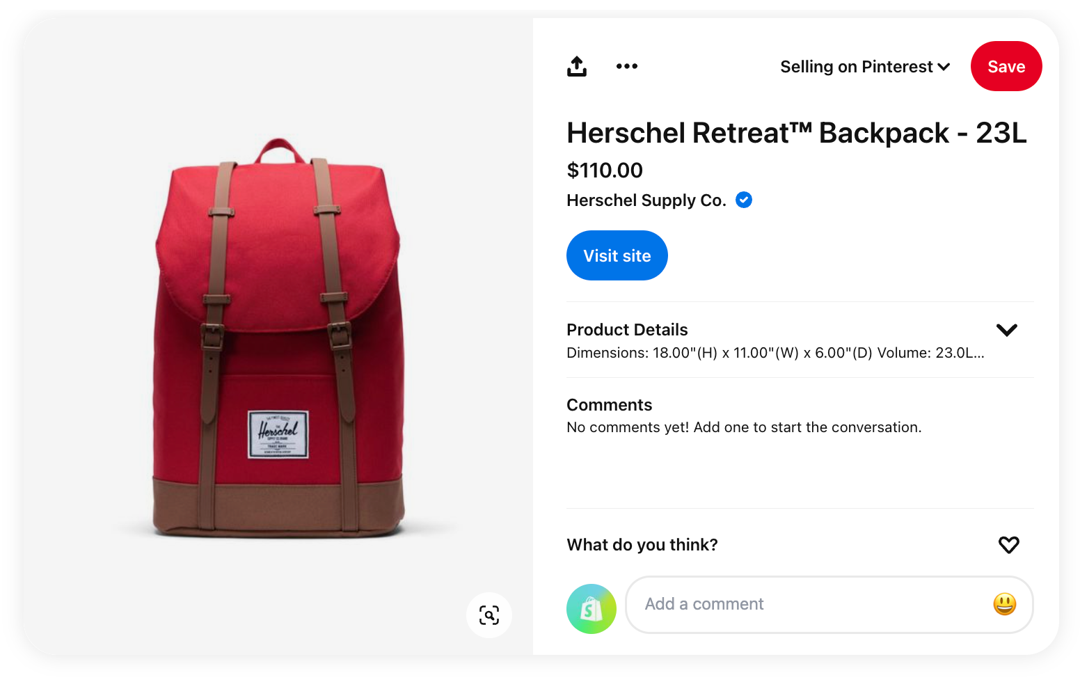 Пин Pinterest от бренда Herschel